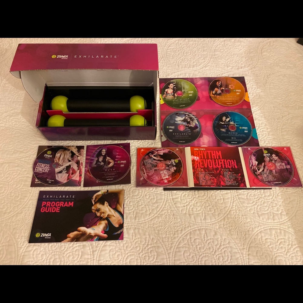 Zumba Exhilarate 7 DVD Kit with toning sticks